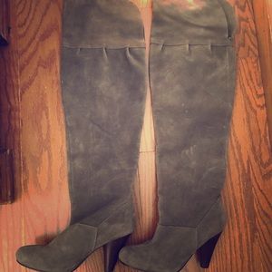 Over the Knee Suede Boots, Size 7.5
